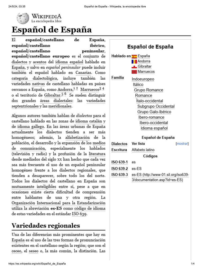 Espa ol de espa a wikipedia la enciclopedia libre pdf lenguas de