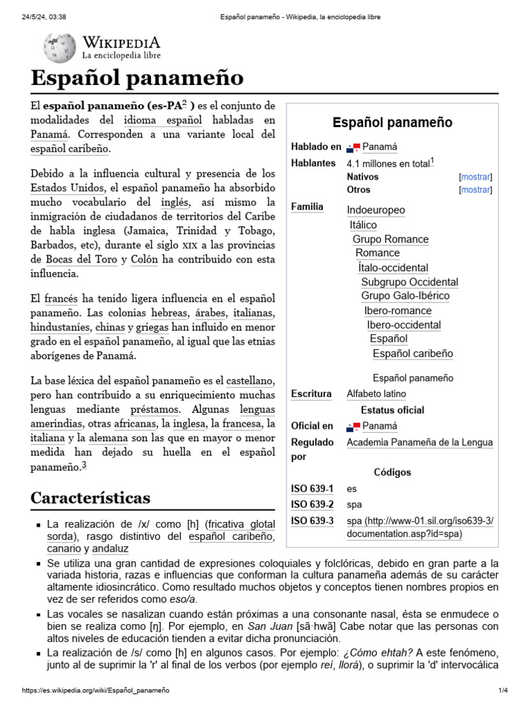 Español panameño: características y variaciones | PDF | Idiomas ...