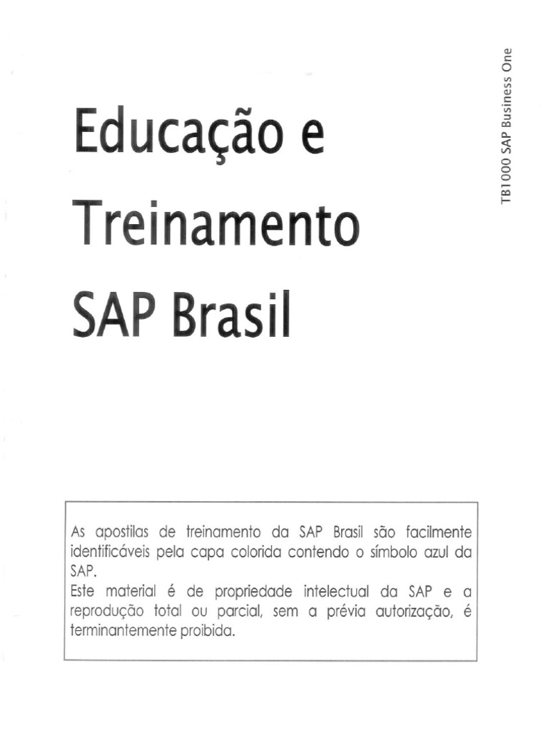 Sap B1 - TB1000 | PDF