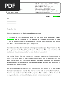 Acceptance Letter of The Trust