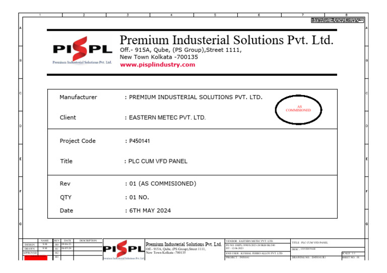 PLC VFD Panel Design Document | PDF