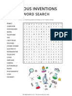 Inventions Word Search
