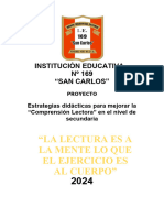 PROYECTO DE COMPRENSIÓN LECTORA - 2024 - para Completar El Lunes