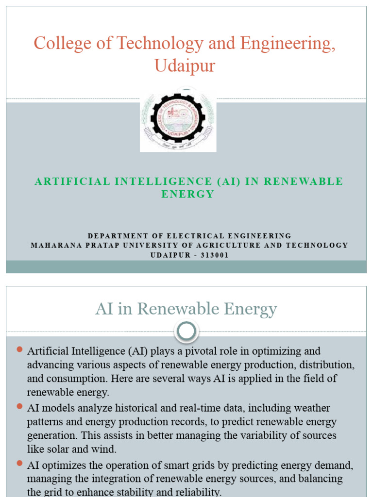AI Applications in Renewable Energy | PDF | Artificial Intelligence ...