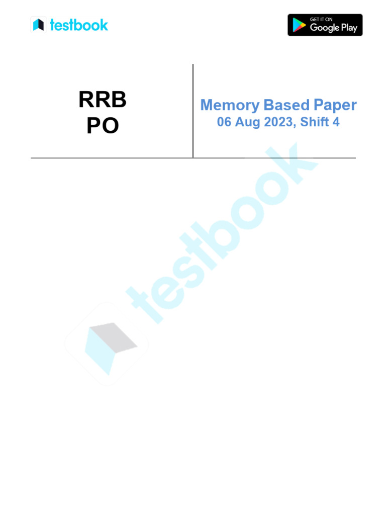 RRB PO Memory-Based Paper Analysis | PDF | Alphabet | Linguistics