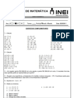 Exercícios matemáticos