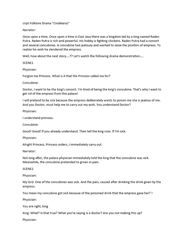 Cindelaras: A Folklore Drama Script | PDF | Chicken