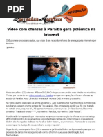 Vídeo com ofensas à Paraíba gera polêmica na internet