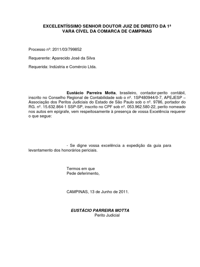 modelo de trabalho de laudo pericial contabil
