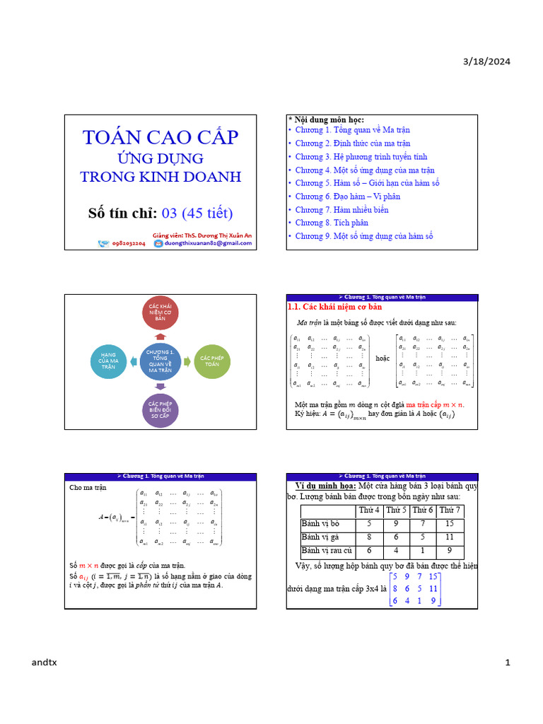 Bài Giảng TCC 2024-SV-P1 | PDF