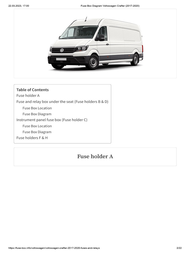 vw crafter cigarette lighter fuse location VW Crafter Fuse Box Diagram (2017-2020) | PDF | Fuse (Electrical)