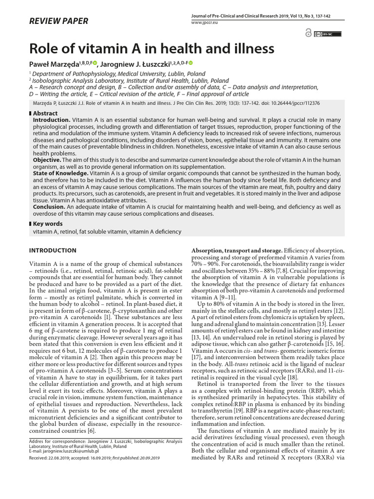 Vitamin A: Essential for Health & Well-being | PDF | Vitamin A | Vitamin