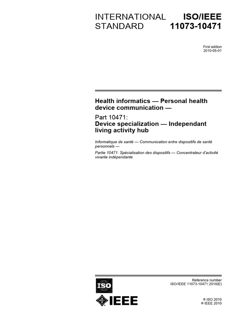 Iso Ieee 11073-10471-2010 | PDF | Class (Computer Programming) | Computing