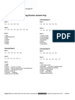 B1 - Listening - Answer Key