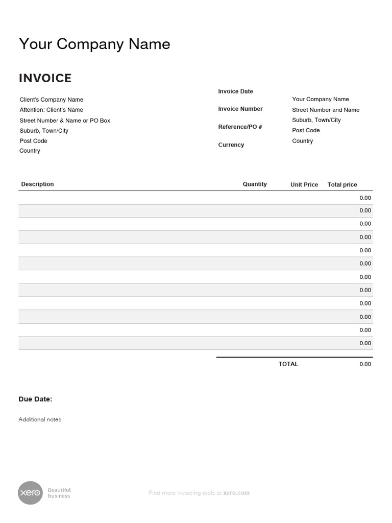 Invoice Template Row | PDF