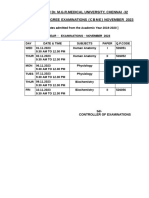 Mbbsnov 2023 Timetable