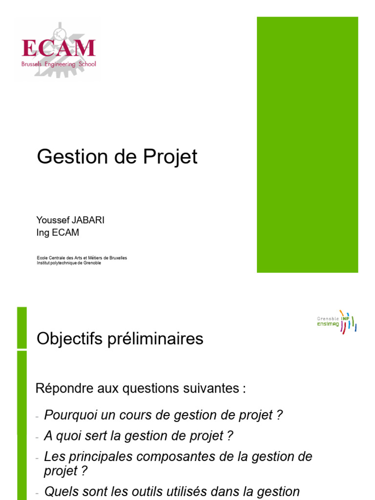 Cours de Gestion de Projet | PDF | Gestion de projet | Planification