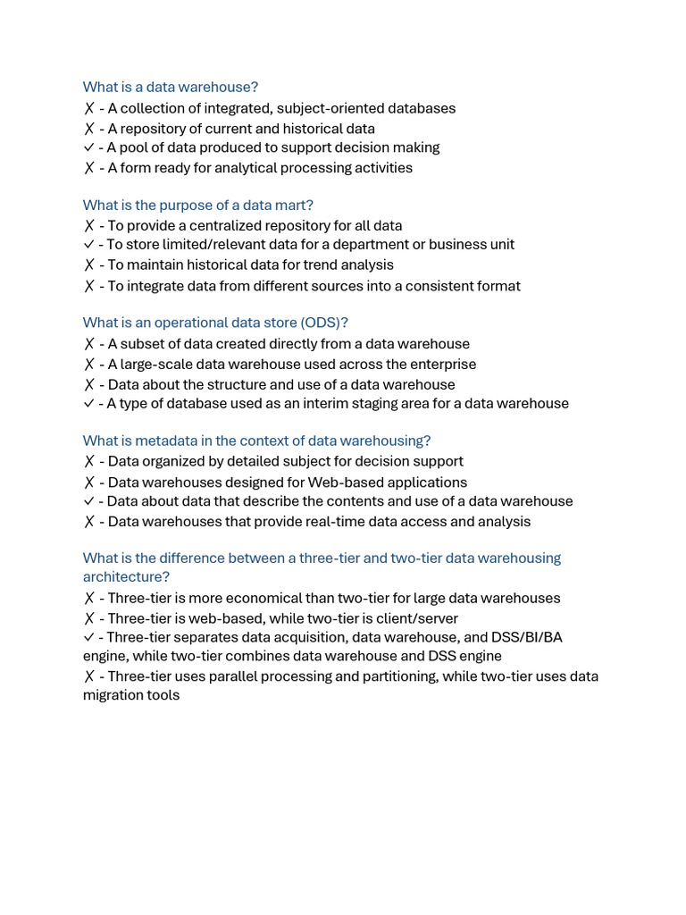Data Warehouse Concepts and Architecture | PDF | Data Warehouse | Data