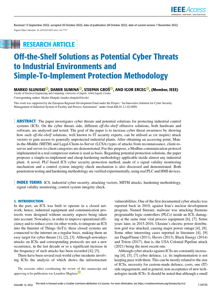 Cyber Threats and Protection in ICS | PDF | Computer Security | Security