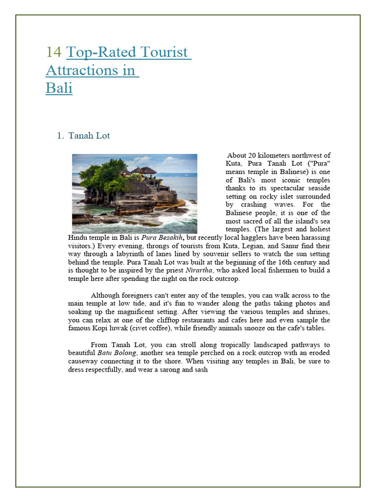Bali Guide Pdf Bali Earth Sciences