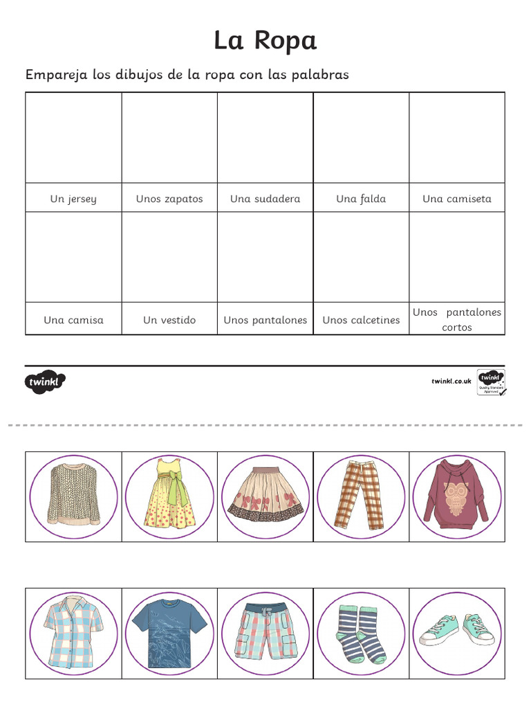 LAS ROPAS - Acticidad de Recorte | PDF | Ropa | Moda