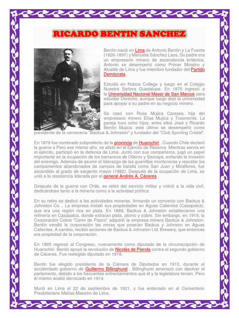 RICARDO BENTIN SANCHEZ | PDF | Perú