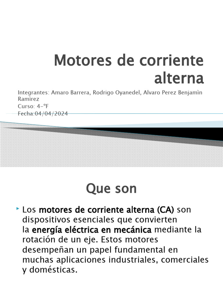 Motores de Corriente Alterna 4 F | PDF | Motor eléctrico | Corriente ...