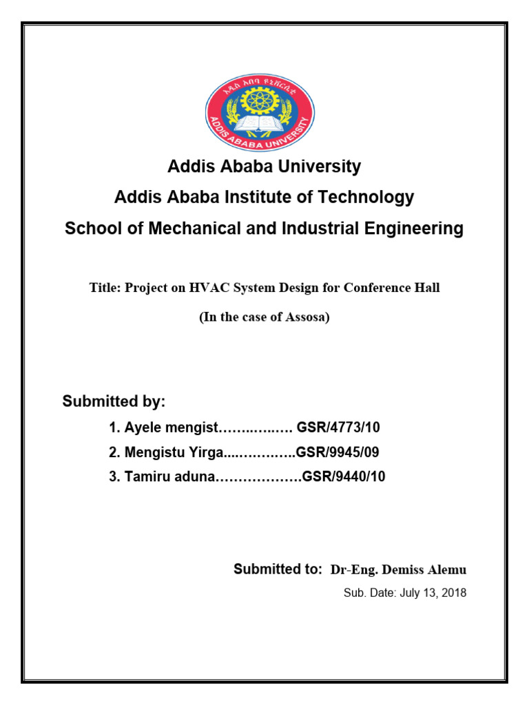 HVAC System Design for Conference Hall | PDF | Duct (Flow) | Air ...