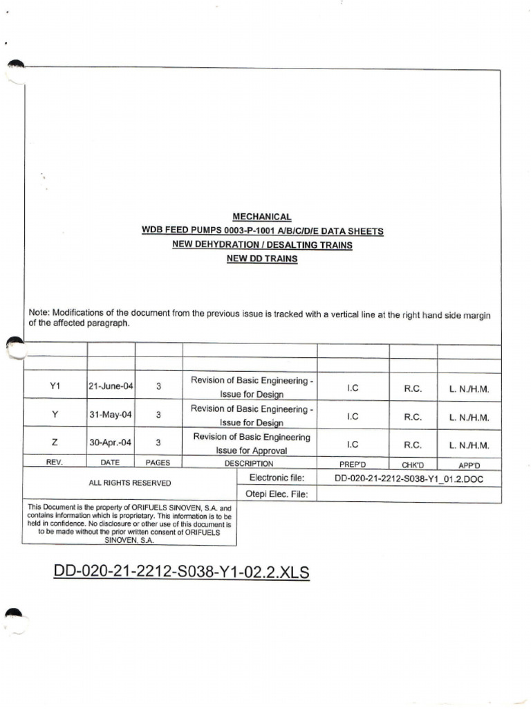 Data Sheet Bombas Flowserve Modelo Nijhp 0003-P-1001 A.B.C.D.E ...