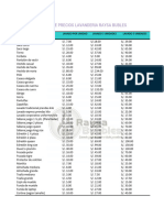 Lista de Precios Lavanderia Raysa