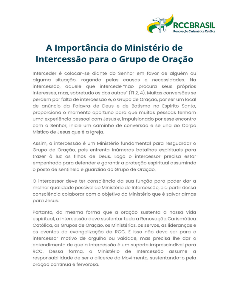 Importância da Intercessão na Oração | PDF | Oração | Crença e doutrina ...
