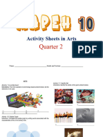 Activity Sheets in Arts Second Quarter