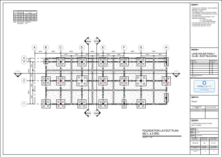 Foundation Layout Plan for Lake House | PDF | Deep Foundation | Components