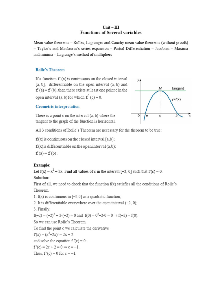 C&DE Unit - III | PDF | Derivative | Variable (Mathematics)