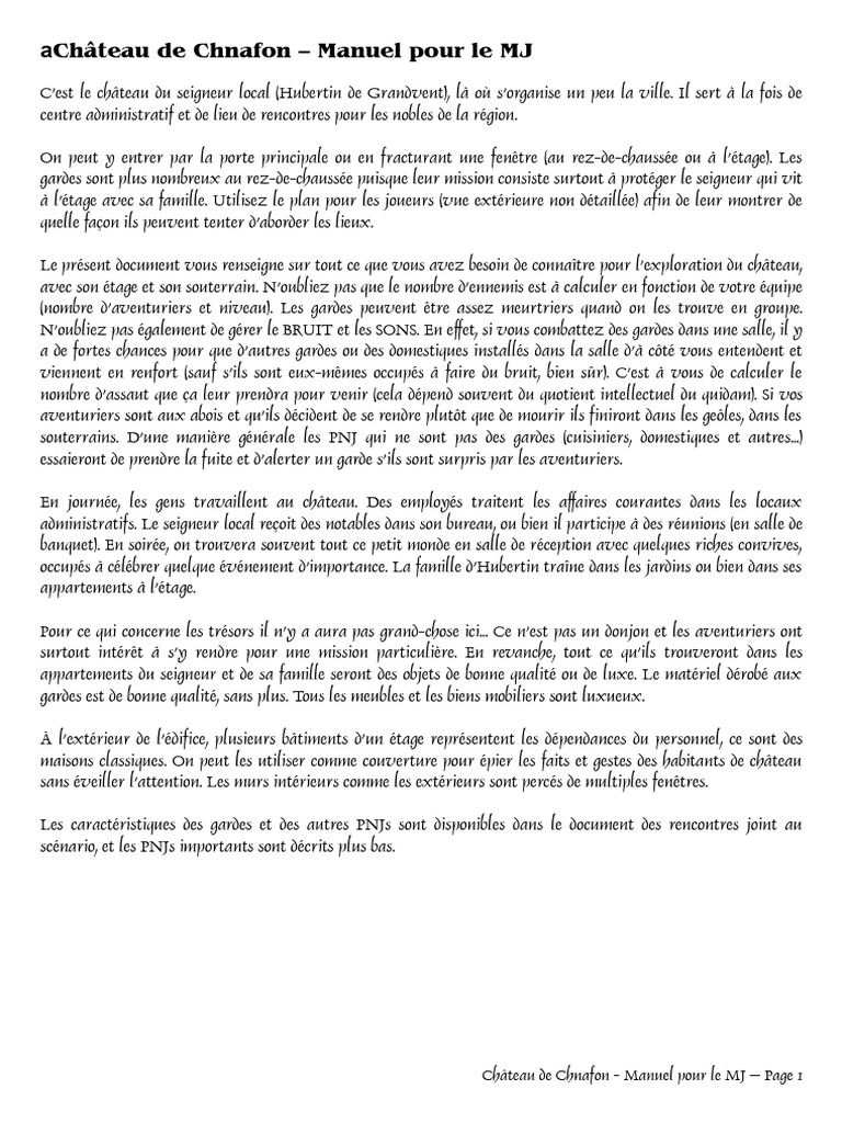 Exploration du Château de Chnafon | PDF