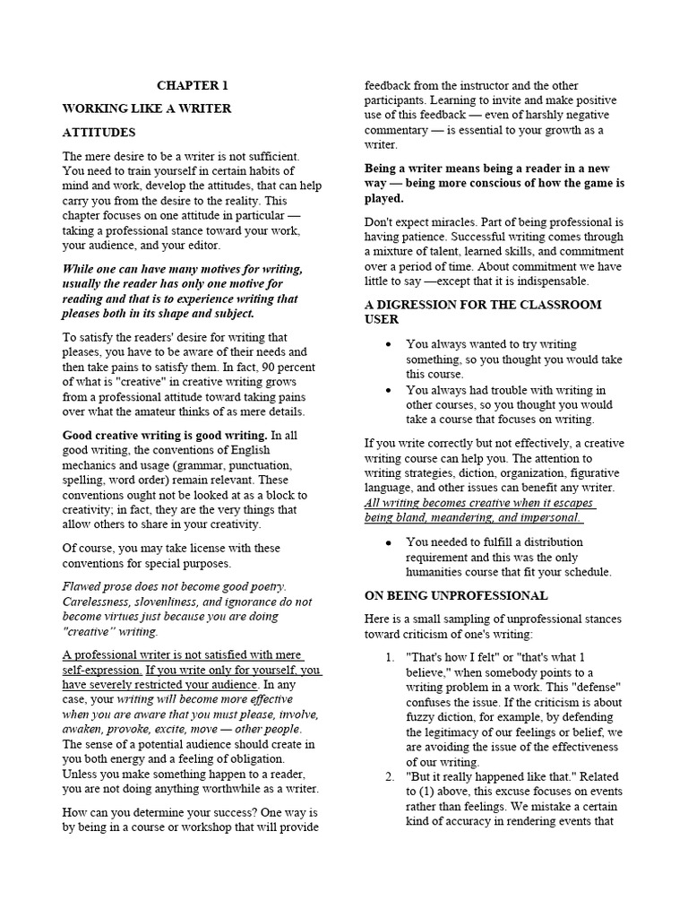 Professional Writing Attitudes | PDF | Narration