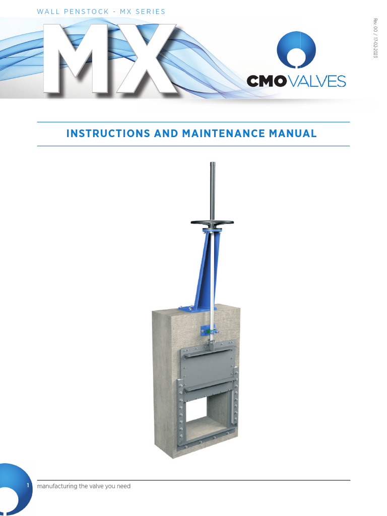 MX Series Wall Penstock Manual | PDF | Valve | Actuator