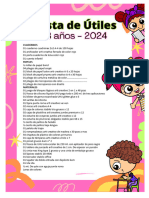 Lista de Útiles 3 Años Inicial