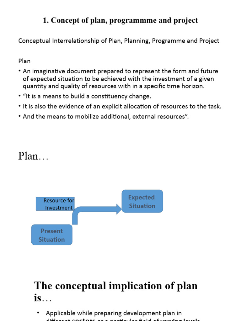 1.1 Concept of Plan, Program and Project | PDF | Public–Private ...