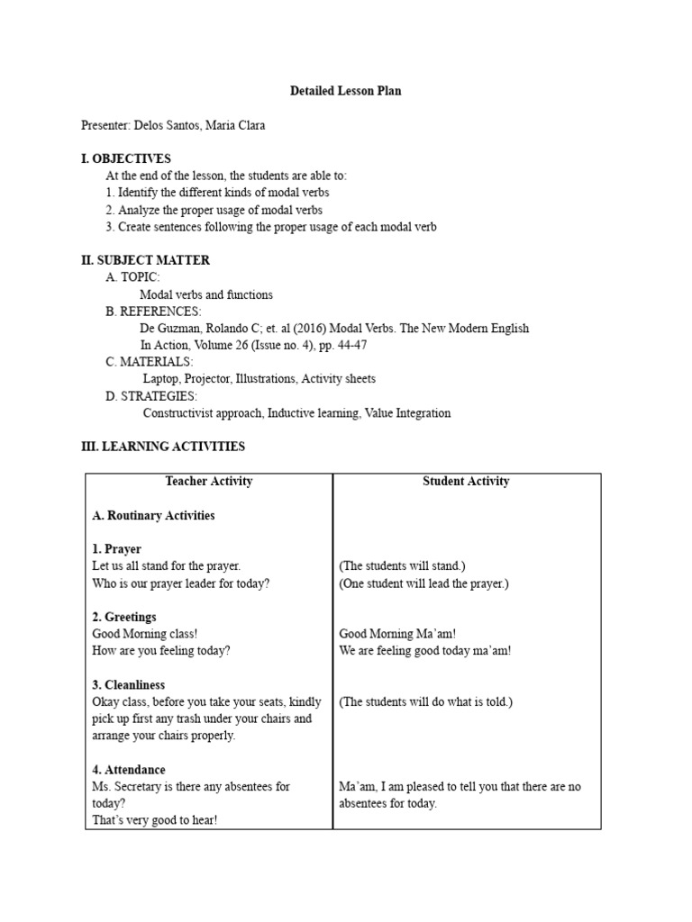 4a's Lp - Sample Format | PDF | Verb | Question