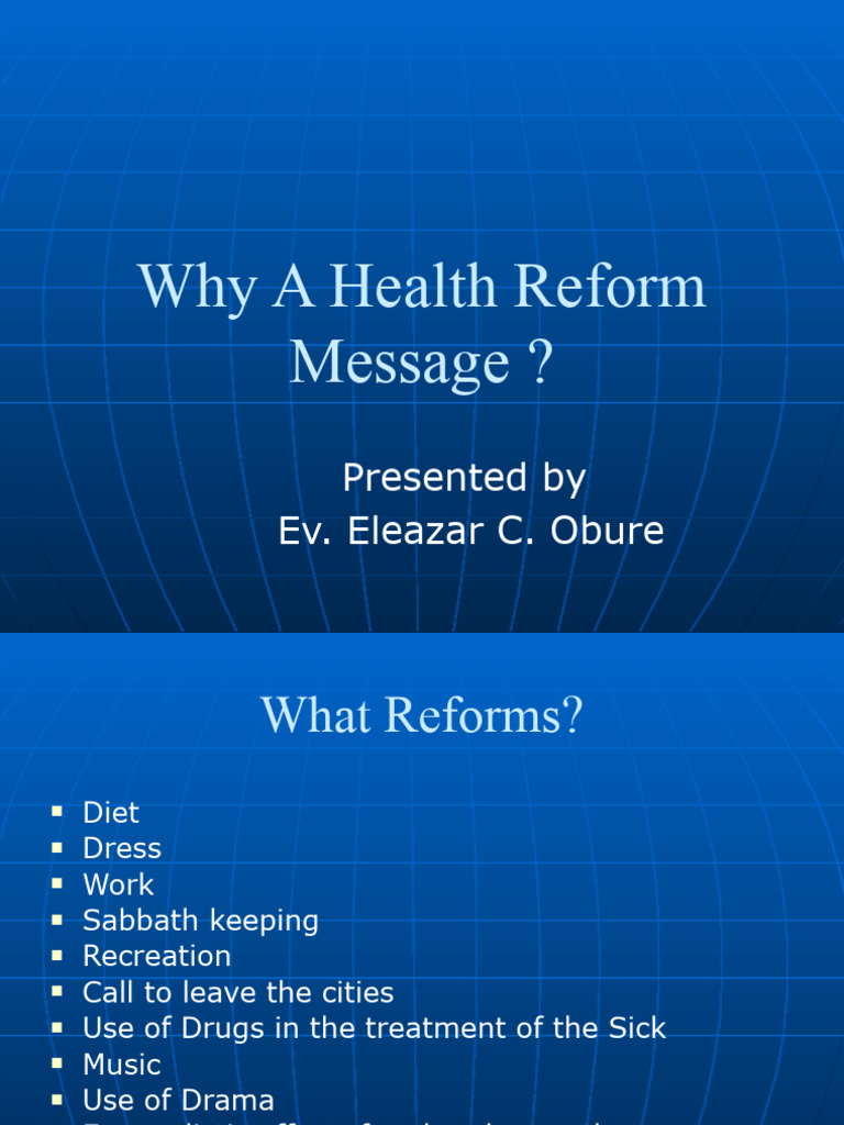 Health Reform for Spiritual Growth | PDF | Sin | Salvation