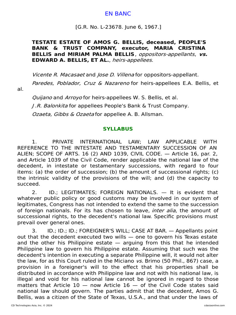 11 bellis v bellis g r no l 23678 june 6 1967 pdf will and