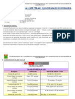 Programación Anual 2024 para El Quinto Grado de Primaria