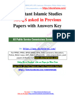 Important Islamic Studies MCQS asked in Previous Papers with Answers Key