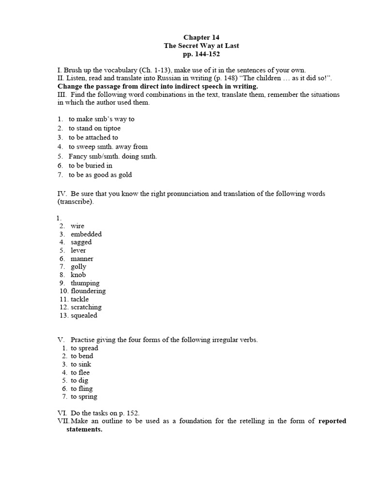 Vocabulary and Grammar Exercises Guide | PDF
