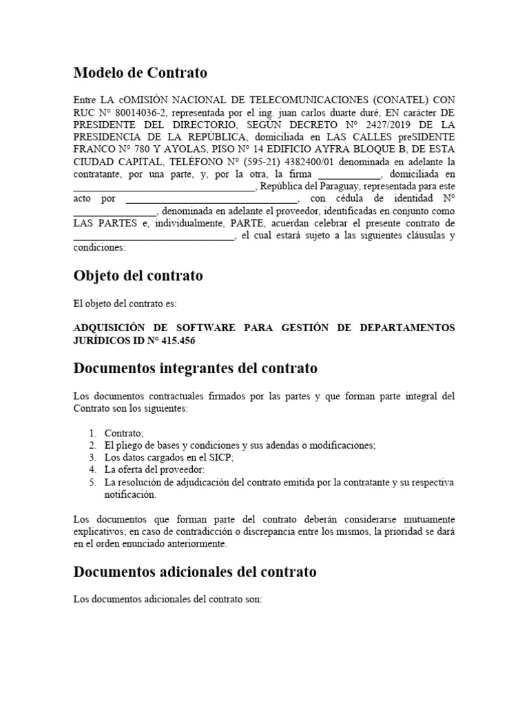 Contrato de Servicios de Telecomunicaciones | PDF