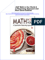 Download full ebook of Loose Leaf Math In Our World A Quantitative Reasoning Approach 2Nd Edition David Sobecki online pdf all chapter docx 