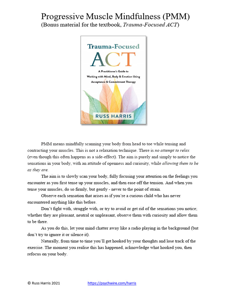 Progressive muscle mindfulness trauma focused act russ harris pdf