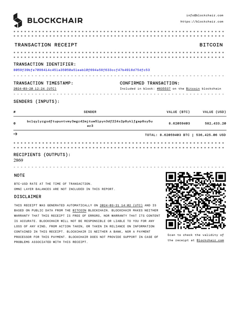 Bitcoin Transaction Receipt | PDF | Bitcoin | Computing