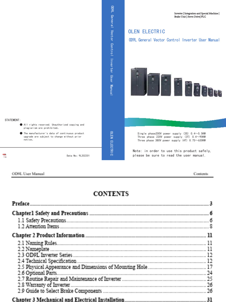 OD9L Inverter User Manual Guide | PDF | Power Inverter | Power Supply